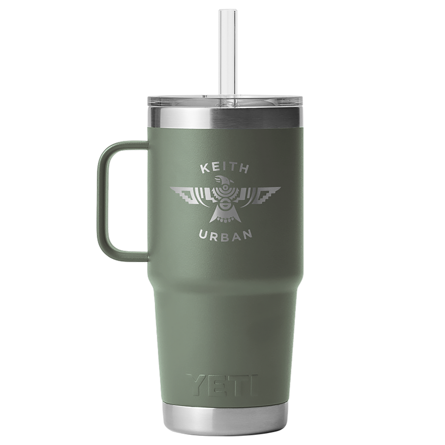 KU Phoenix Yeti Rambler 25oz Straw Mug in Camp Green