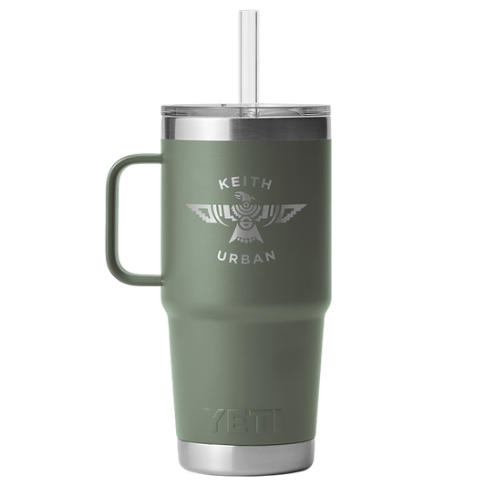 KU Phoenix Yeti Rambler 25oz Straw Mug in Camp Green